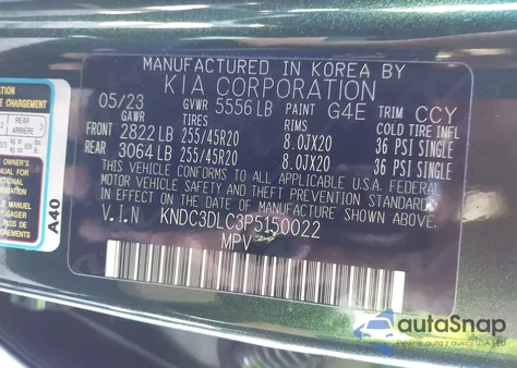 2023 Kia Ev6 Gt-Line from USA, damaged, VIN KNDC3DLC3P5150022